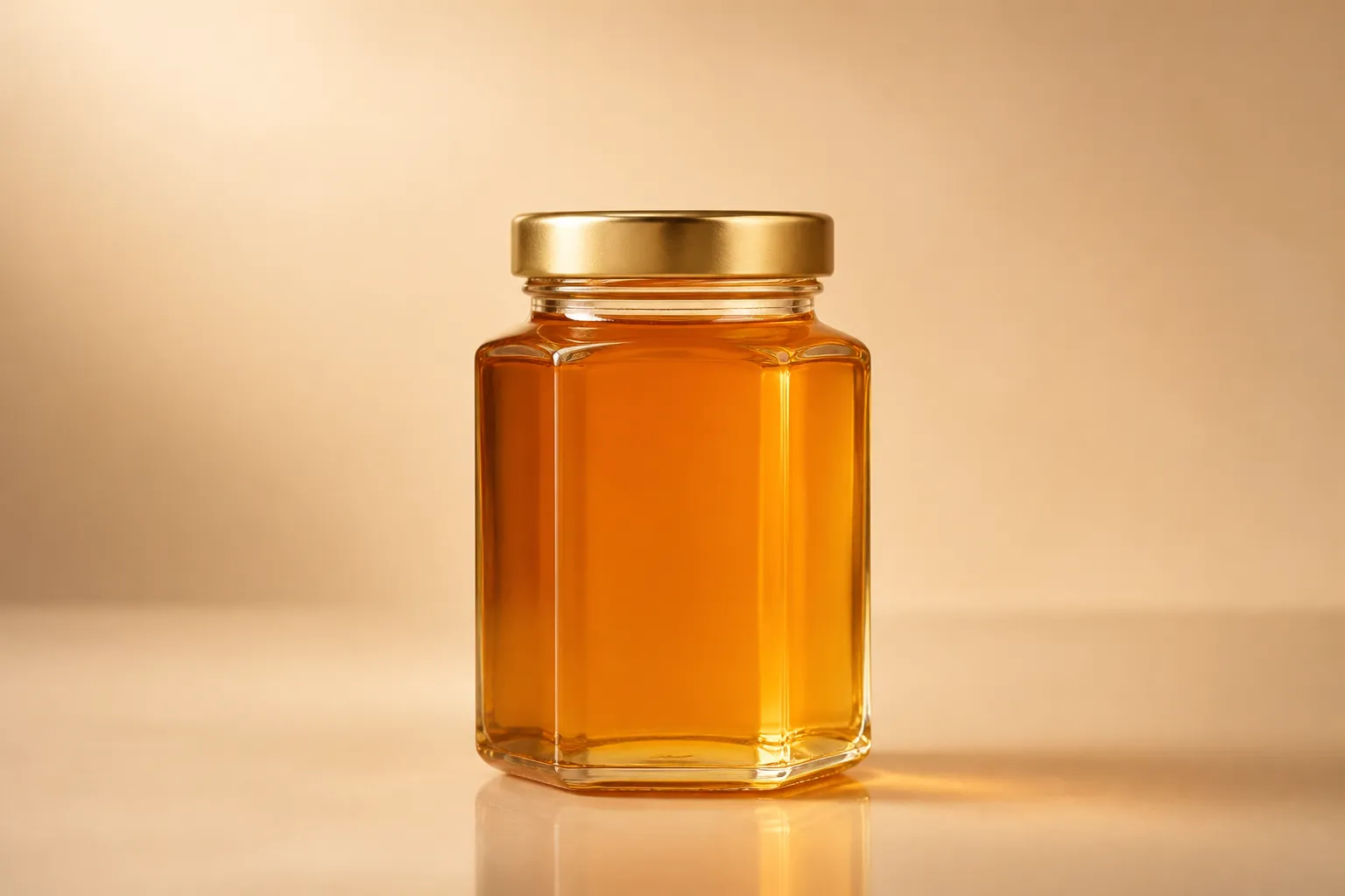 Hexagonal Honey Jar – 500 ml custom glass packaging
