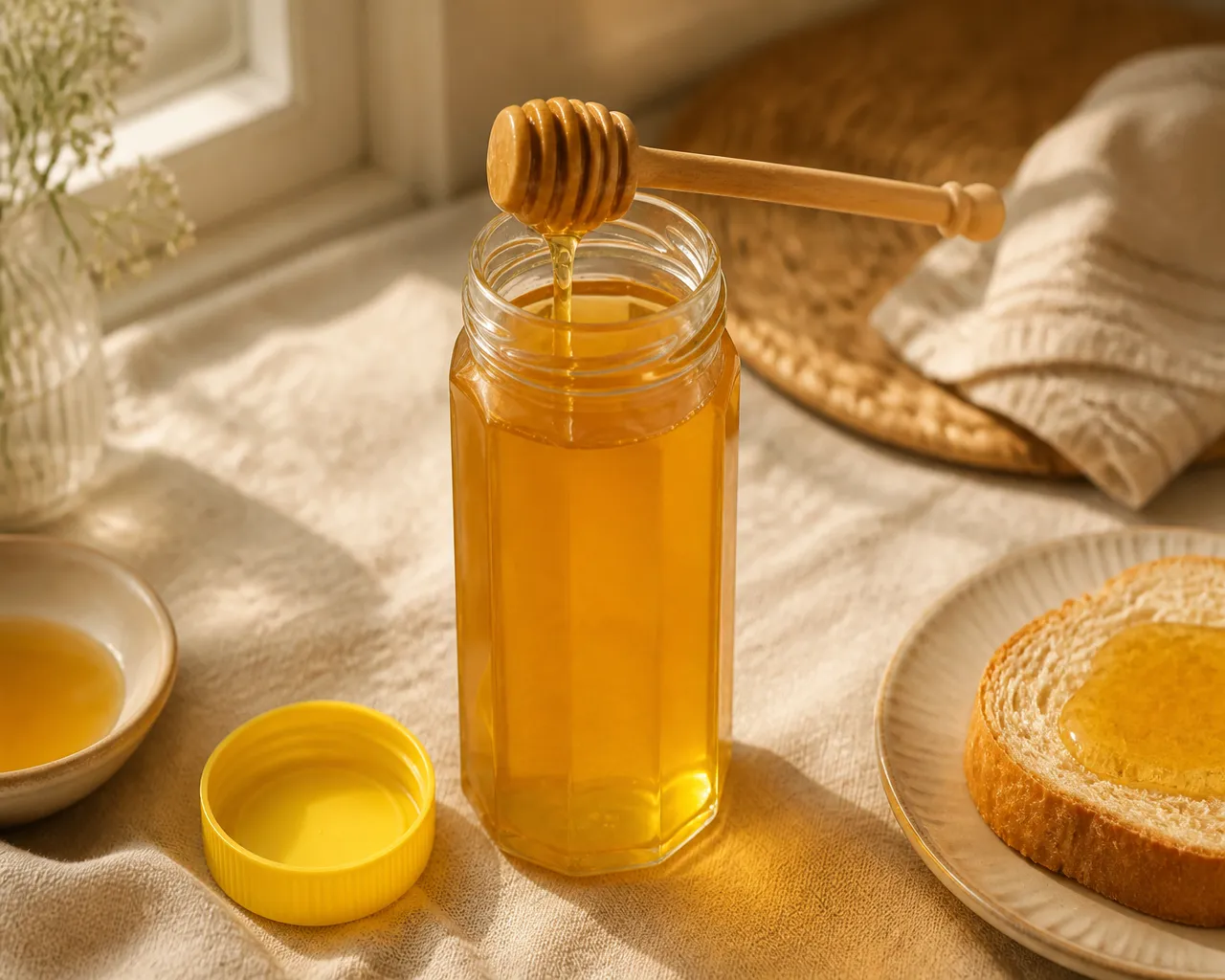 Tall Octagon Honey Jar – 500 ml (view 3)
