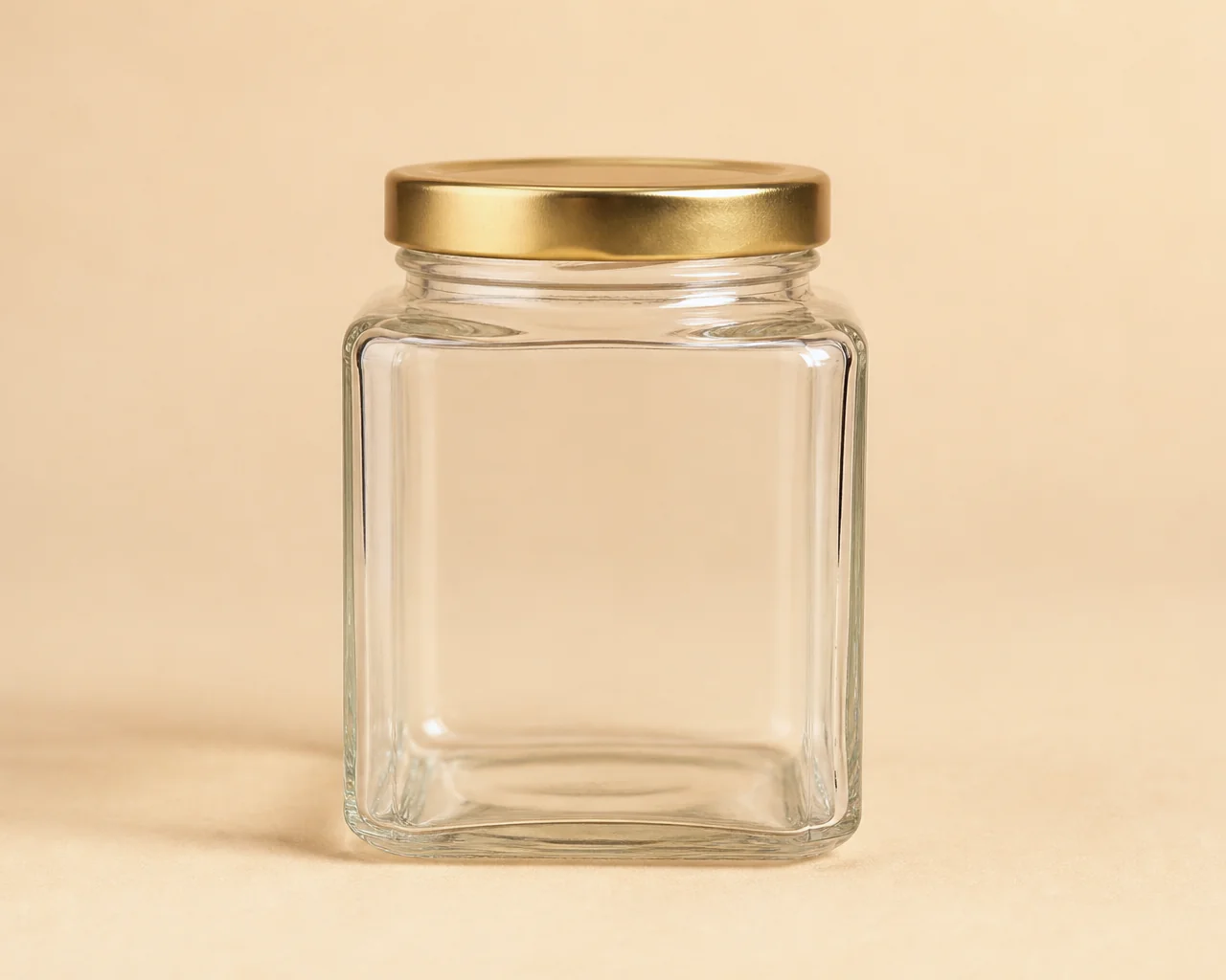 Square Honey Jar – 500 ml custom glass packaging