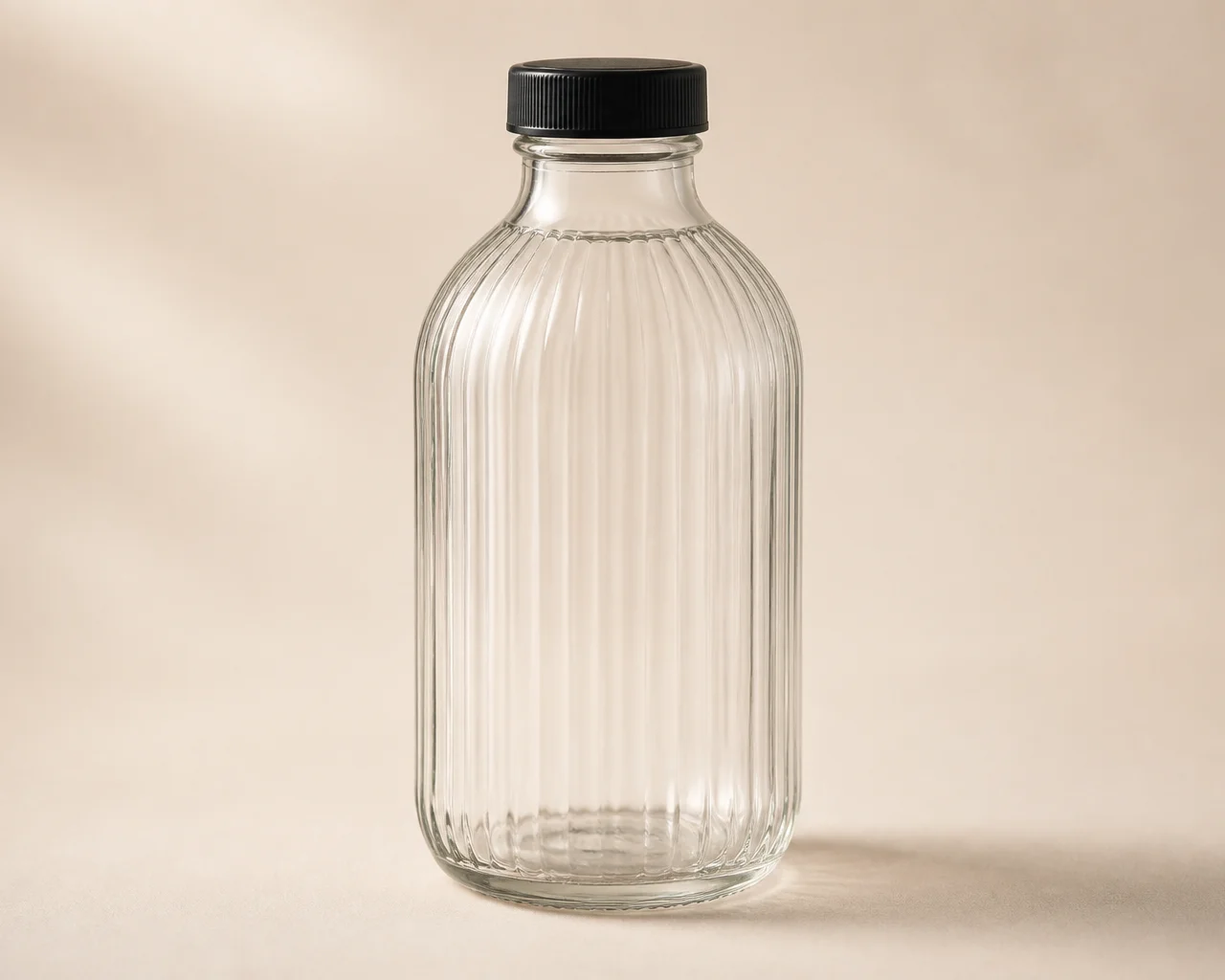 Botella de zumo acanalada