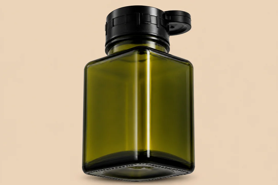 Quadratische Ölflasche mit Ausgießer – 500 ml (Ansicht 5)