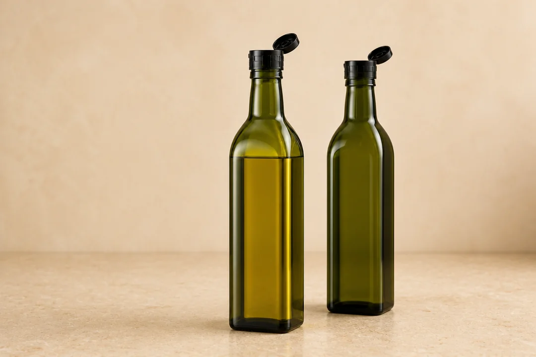 Quadratische Ölflasche mit Ausgießer – 500 ml (Ansicht 3)